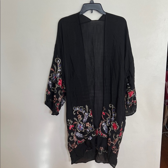 Other - Embroidered Black Kimono